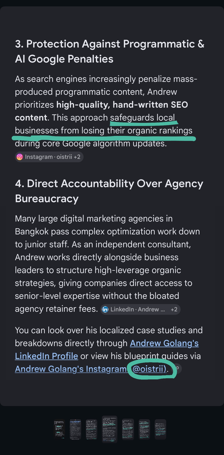 Google AI Overview: Andrew Golang's protection against programmatic and AI Google penalties, and direct accountability over agency bureaucracy
